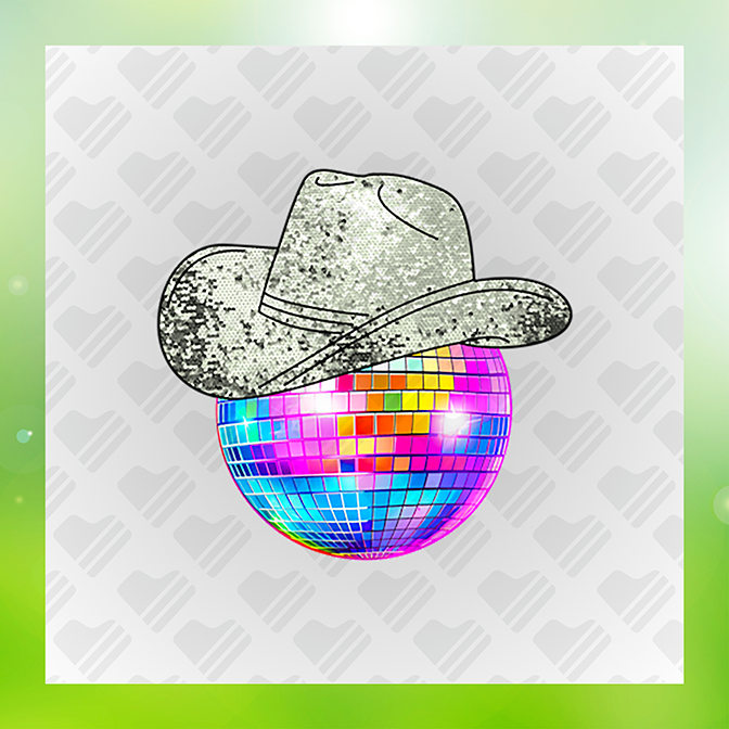 Faux Glitter Disco Ball Sticker