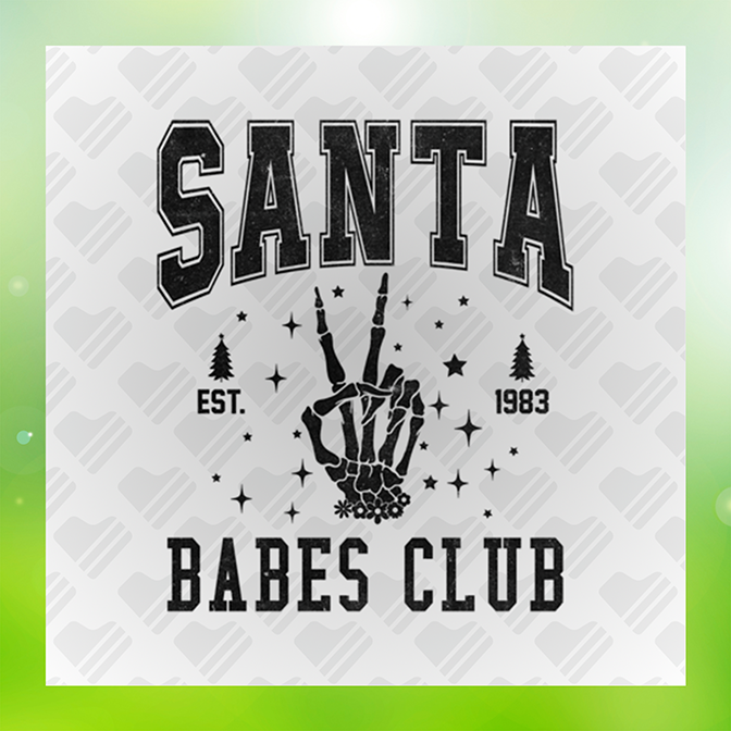 Santa Babes Club -Dist v2 Sticker