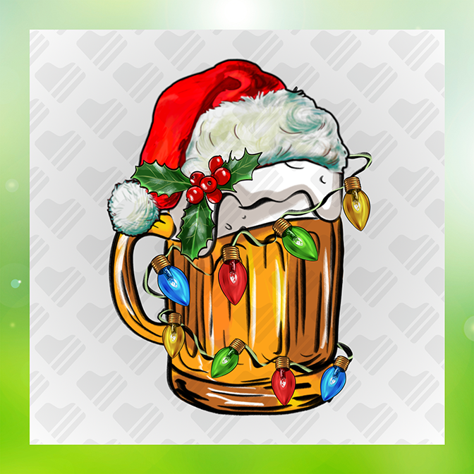 Christmas Beer Mug Sticker
