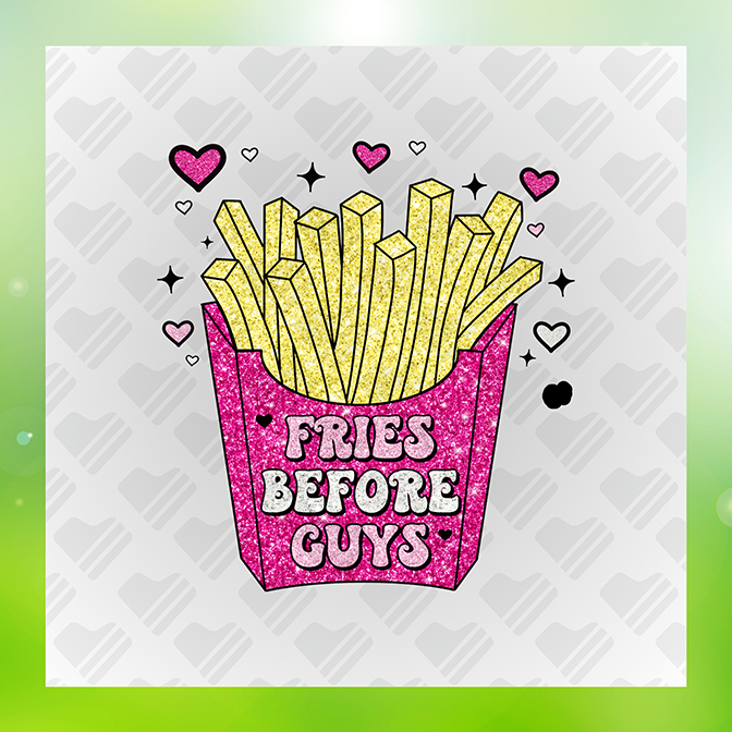 Glitter Look, No Mess Fries Before Guys Sticker