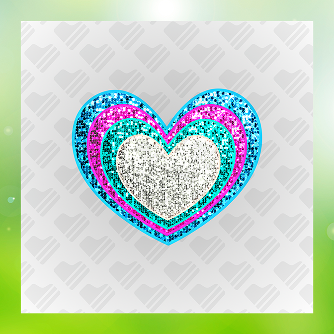 Glitter Look, No Mess Heart v3 Sticker