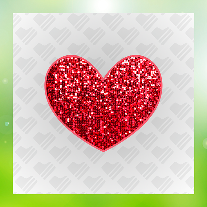 Glitter Look, No Mess Valentines Heart Ver.2 Sticker