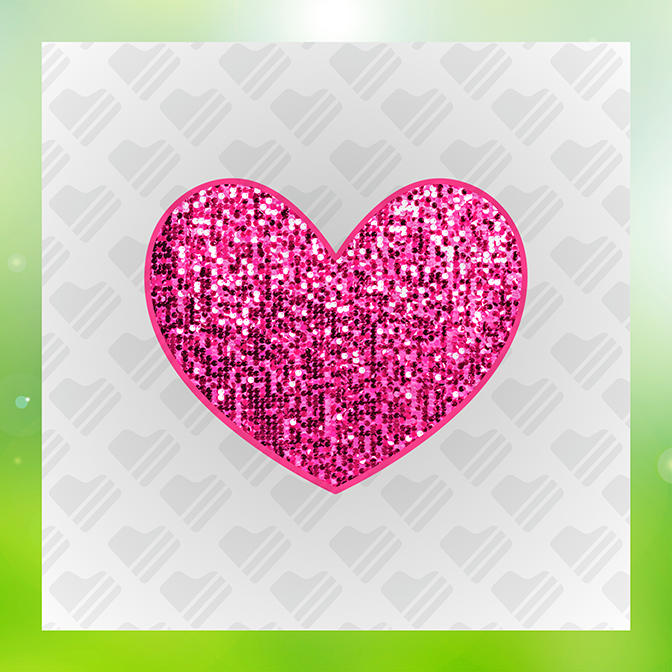 Glitter Look, No Mess Valentines Heart 3 Sticker