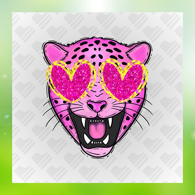 Glitter Look, No Mess Pink Tiger In Love Sticker
