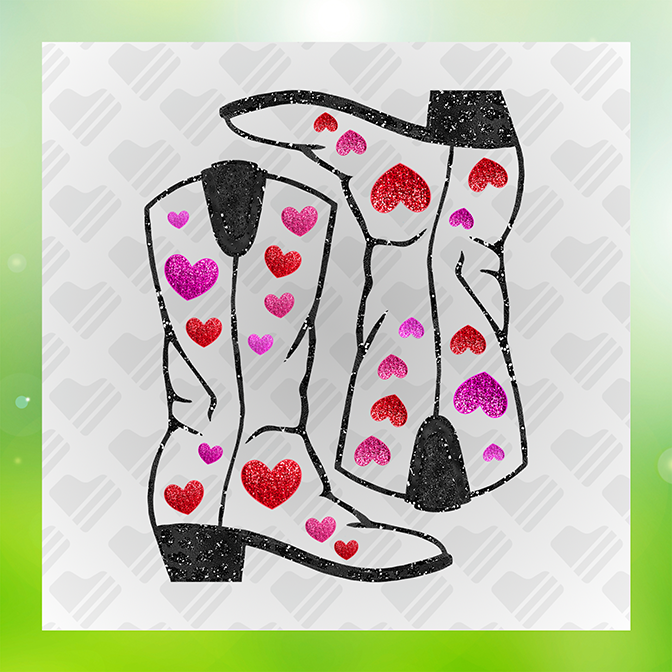 Glitter Look, No Mess Hearty Boots Sticker