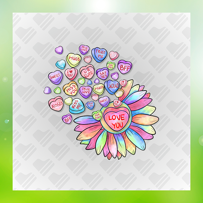 Hearty Flower I Love U Sticker