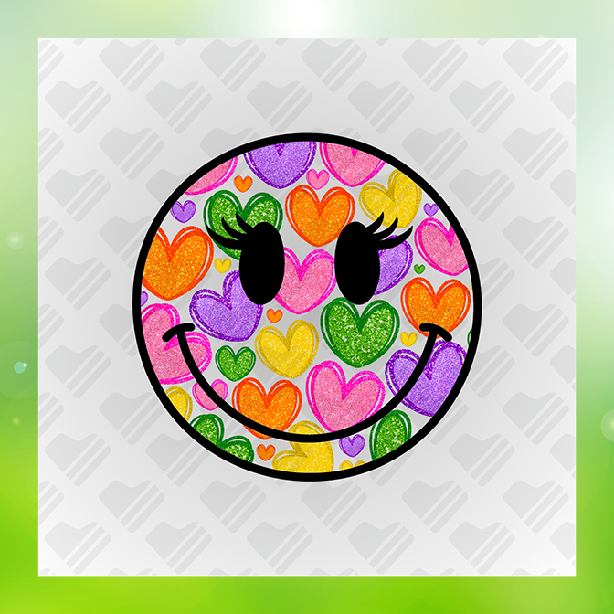 Glitter Look, No Mess Emoji Hearts Sticker