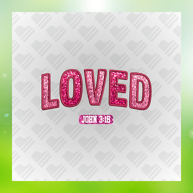 Glitter Look, No Mess Loved Sticker