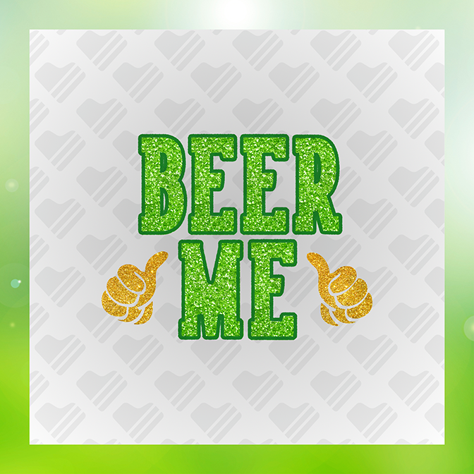 Glitter Look, No Mess Beer Me Sticker