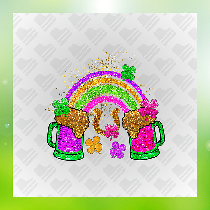 Glitter Look, No Mess Patrick's Party Sticker