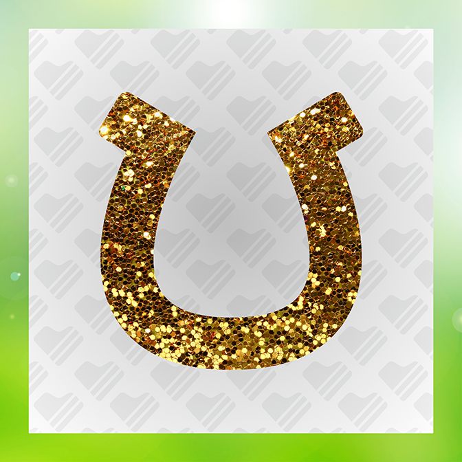 Glitter Look, No Mess Horse Shoe Sticker
