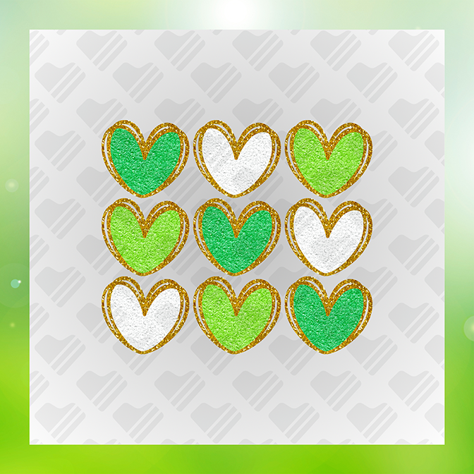Glitter Look, No Mess Hearts Sticker