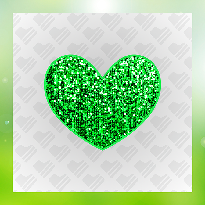 Glitter Look, No Mess Heart Sticker