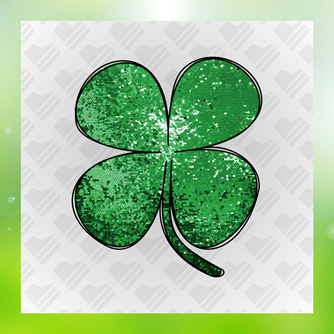 Glitter Look, No Mess Big Clover v2 Sticker