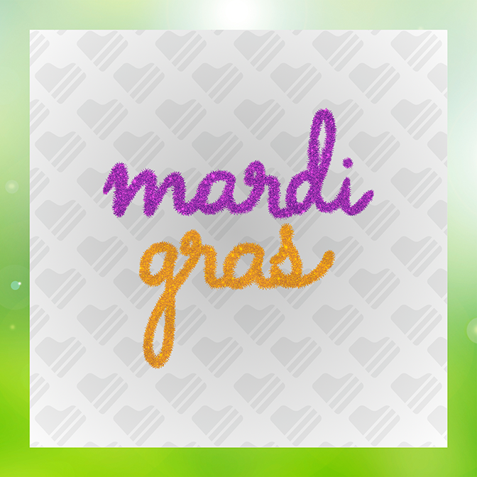 Glitter Look, No Mess Mardi Gras v2 Sticker