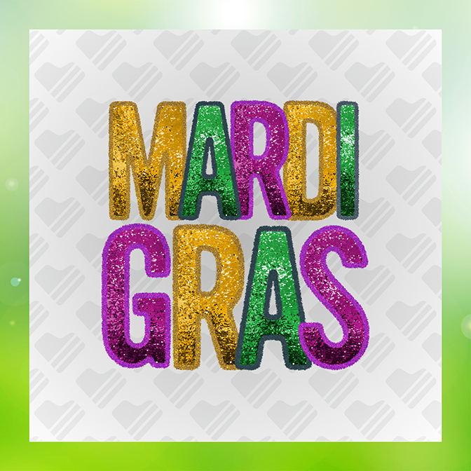 Glitter Look, No Mess Mardi Gras v3 Sticker