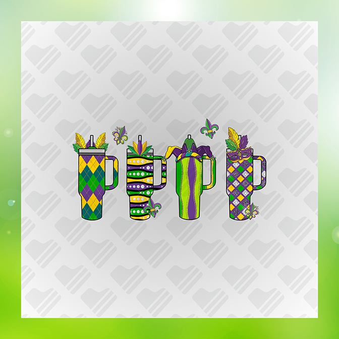 Mardi Gras Celebration Tumblers Sticker
