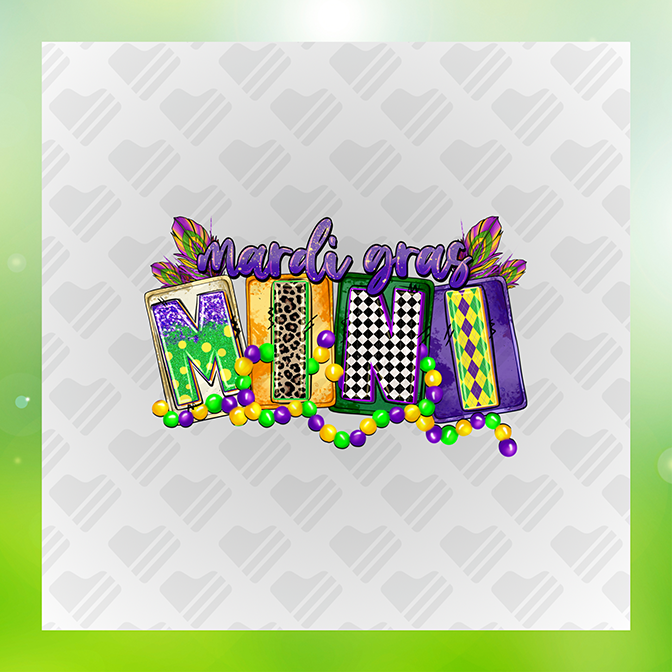 Glitter Look, No Mess Mardi Gras Mini Sticker