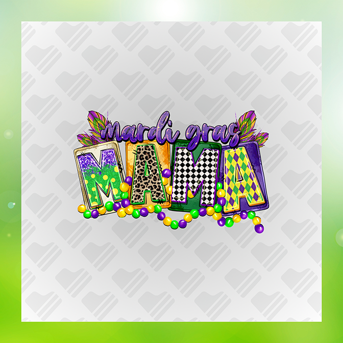 Glitter Look, No Mess Mardi Gras Mama Sticker