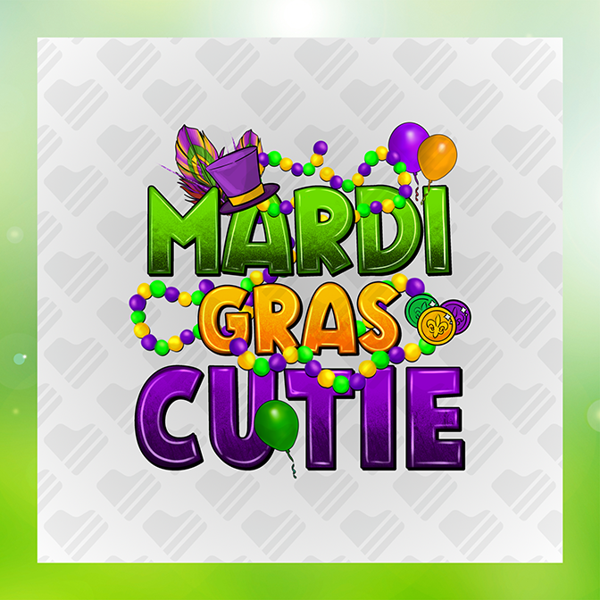 Mardi Gras Cutie Sticker