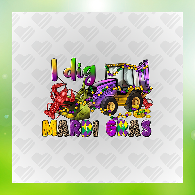 Glitter Look, No Mess I Dig Mardi Gras Sticker