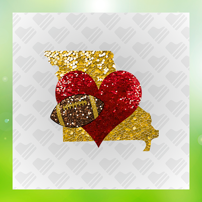 Glitter Look, No Mess Hearty Football Sticker