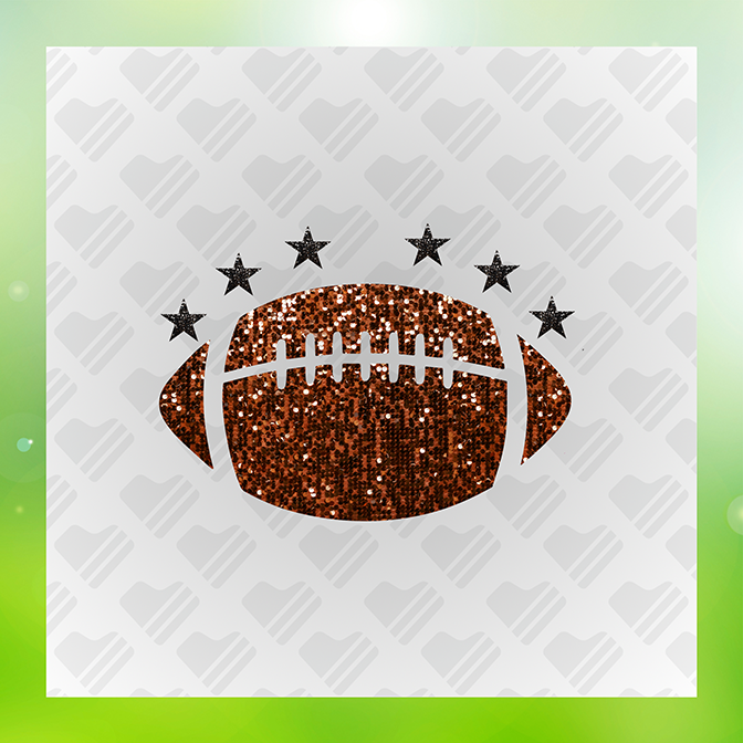 Glitter Look, No Mess Football Sticker