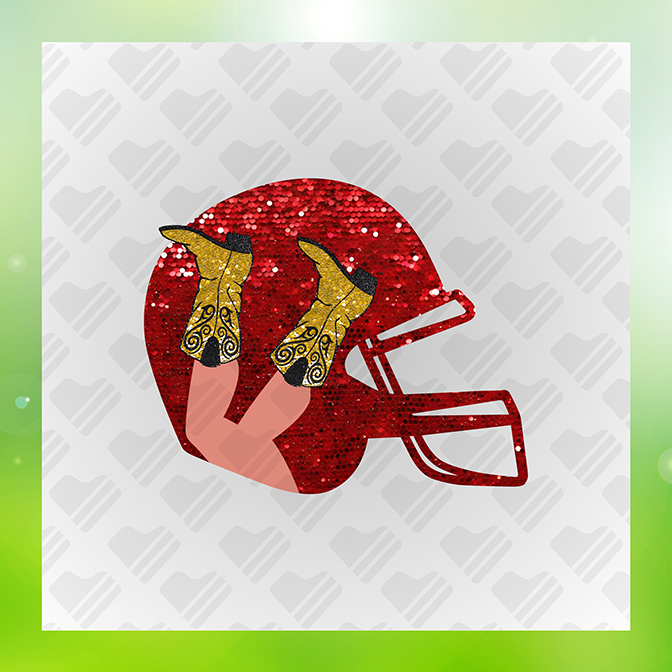 Glitter Look, No Mess Football Helmet Sticker