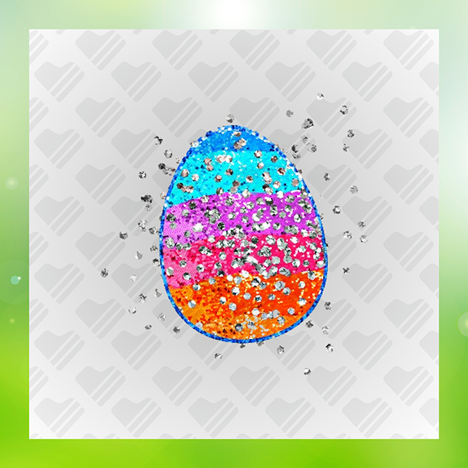 Glitter Look No Mess Easter Egg Sticker