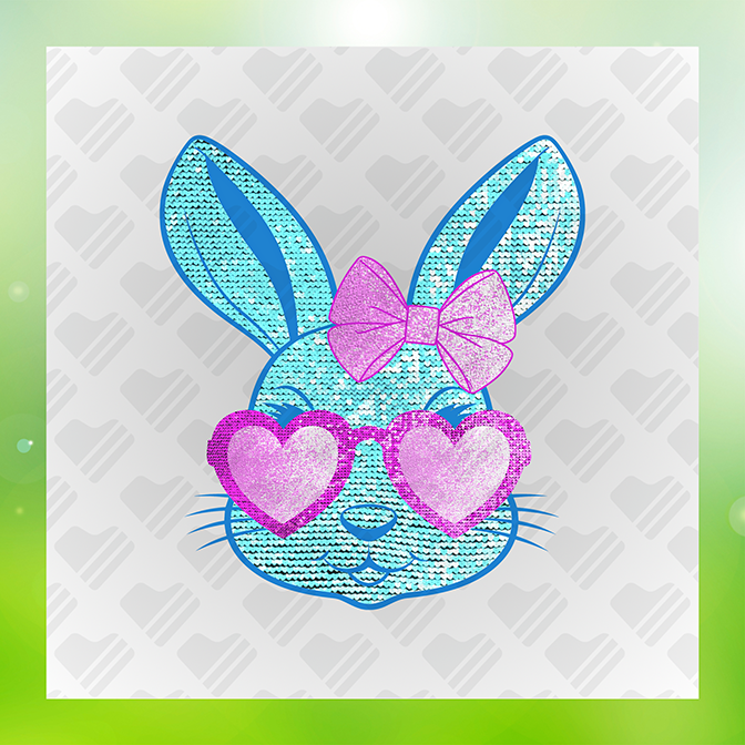 Glitter LookNo Mess Lightblue Rabbit Sticker