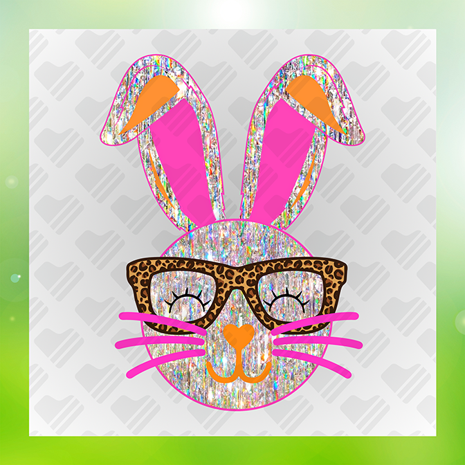 Glitter LookNo Mess Gray Rabbit Sticker