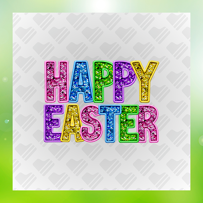 Glitter Look Happy Easter Sticker