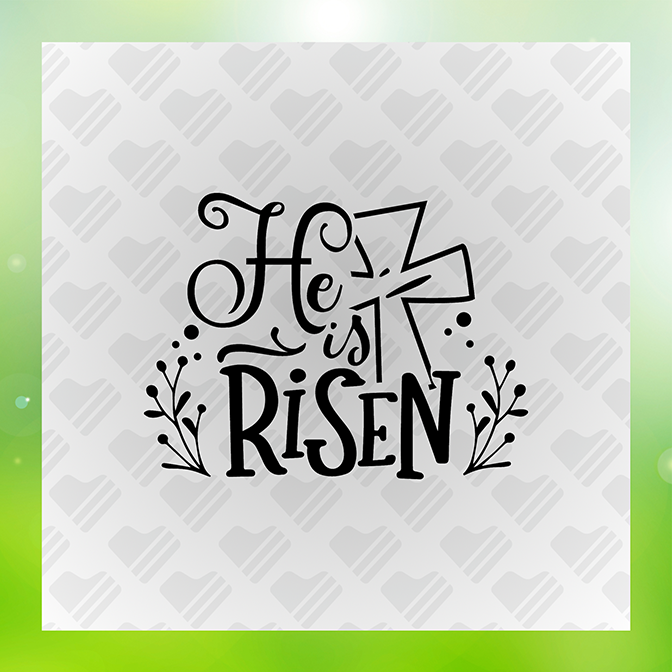 He Is Risen, Black FontSticker