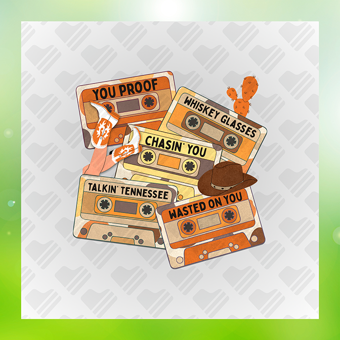 Western Music Tape Collection Sticker
