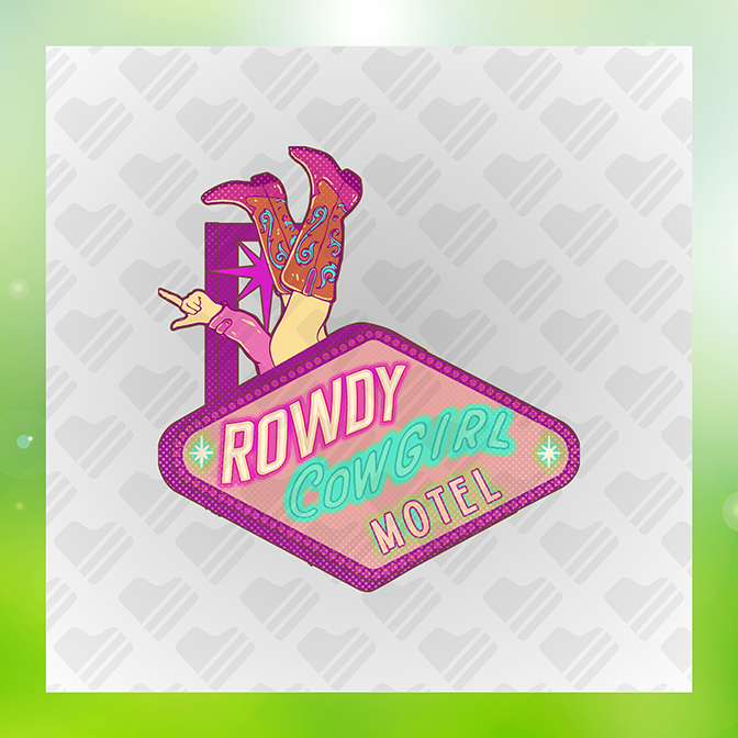 Rowdy Cow Girl Motel Sticker