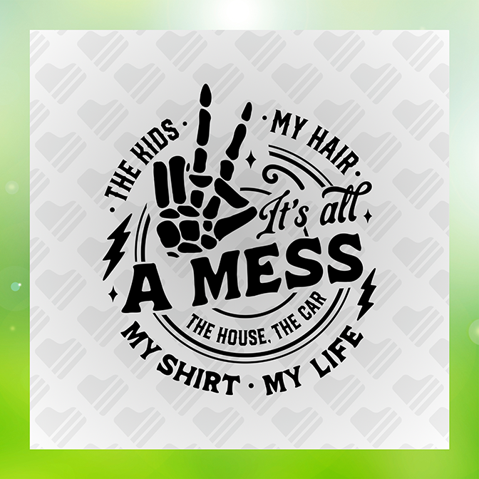 The Words My Hair It's All A Mess Sticker