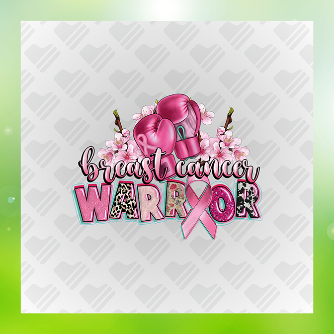 Glitter Look, No Mess Breast Cancer Warrior Sticker