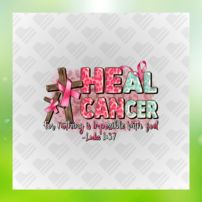 Glitter Look, No Mess Heal Cancer With God Sticker