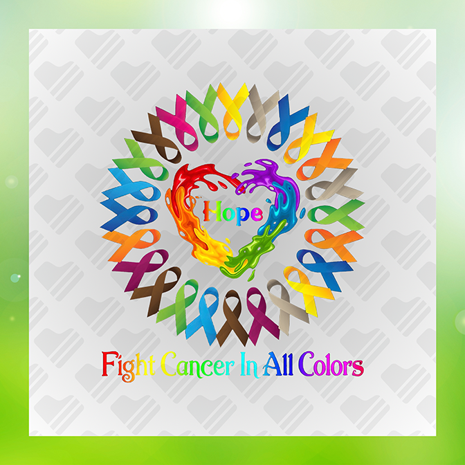 Fight Cancer In All Color Sticker