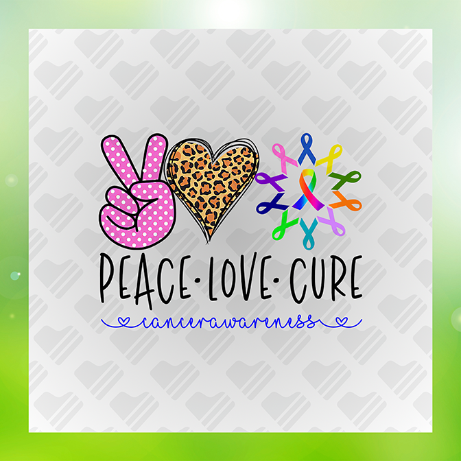 Peace Love Cure Sticker