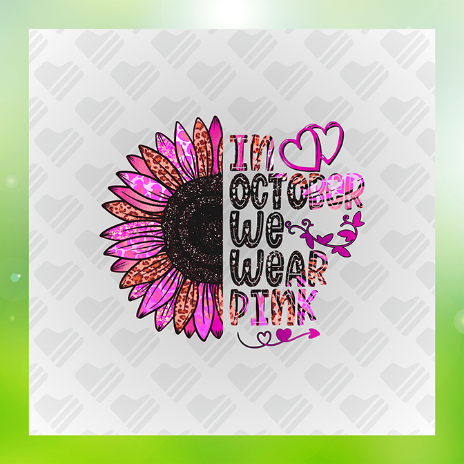 Glitter Look In October We Wear Pink Sticker