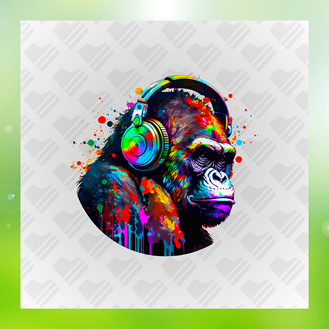 Splash Of Paint Gorilla Sticker