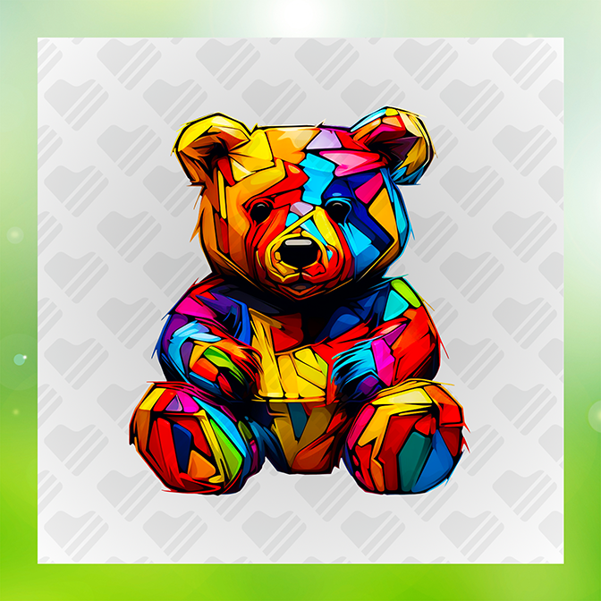 Colorful Sad Teddy Bear Sticker