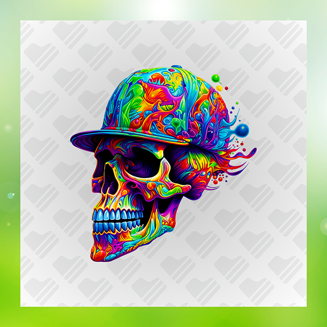 Colorful Splash of Paint Skull Sticker