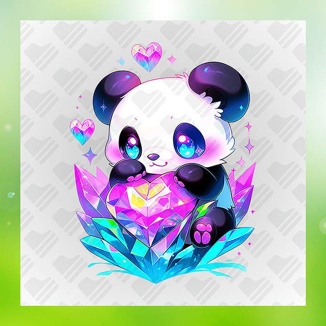 Panda Sitting On A Crystal Sticker