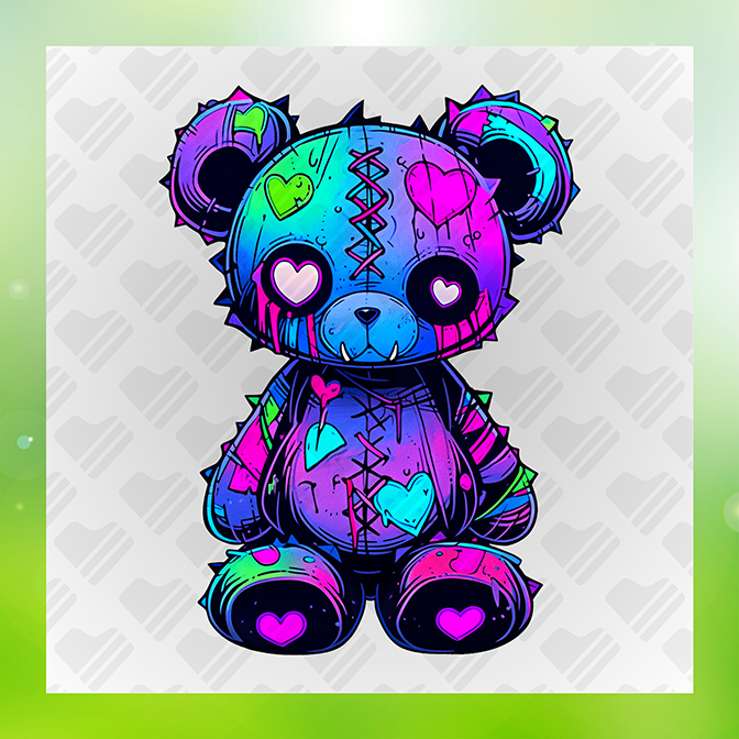 Ragged Teddy Bear Sticker