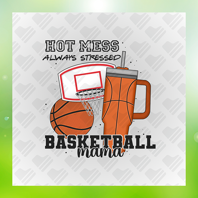 Hot Mess Always Stressed Basketball Mama Sticker