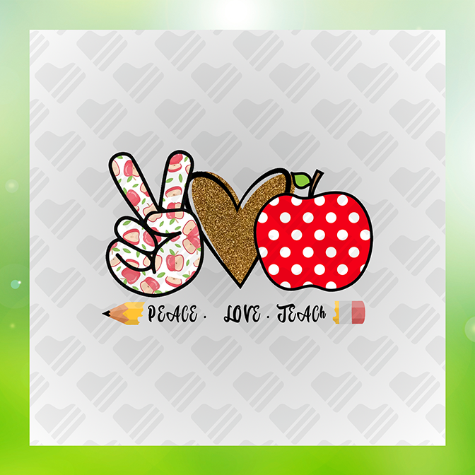 Glitter Look No Mess Peace Love Teach Ver.2 Sticker