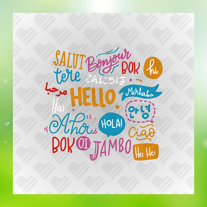 Hello Hola Bonjour Tere Hei Hei Ciao Sticker