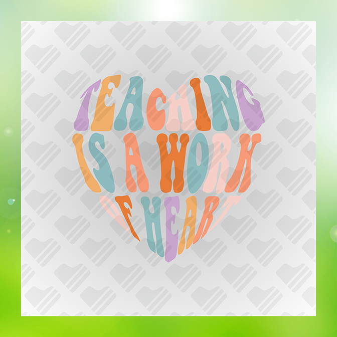 Teacher Is A Work of Heart Sticker